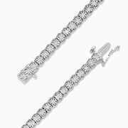 The 925 Sterling Silver Diamond Tennis Bracelet showcases a continuous row of sparkling diamonds set in sterling silver links, displayed on a plain white background.