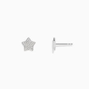 The 925 Sterling Silver Diamond Star Stud Earrings feature a star-shaped design encrusted with sparkling stones, shown against a plain white background.