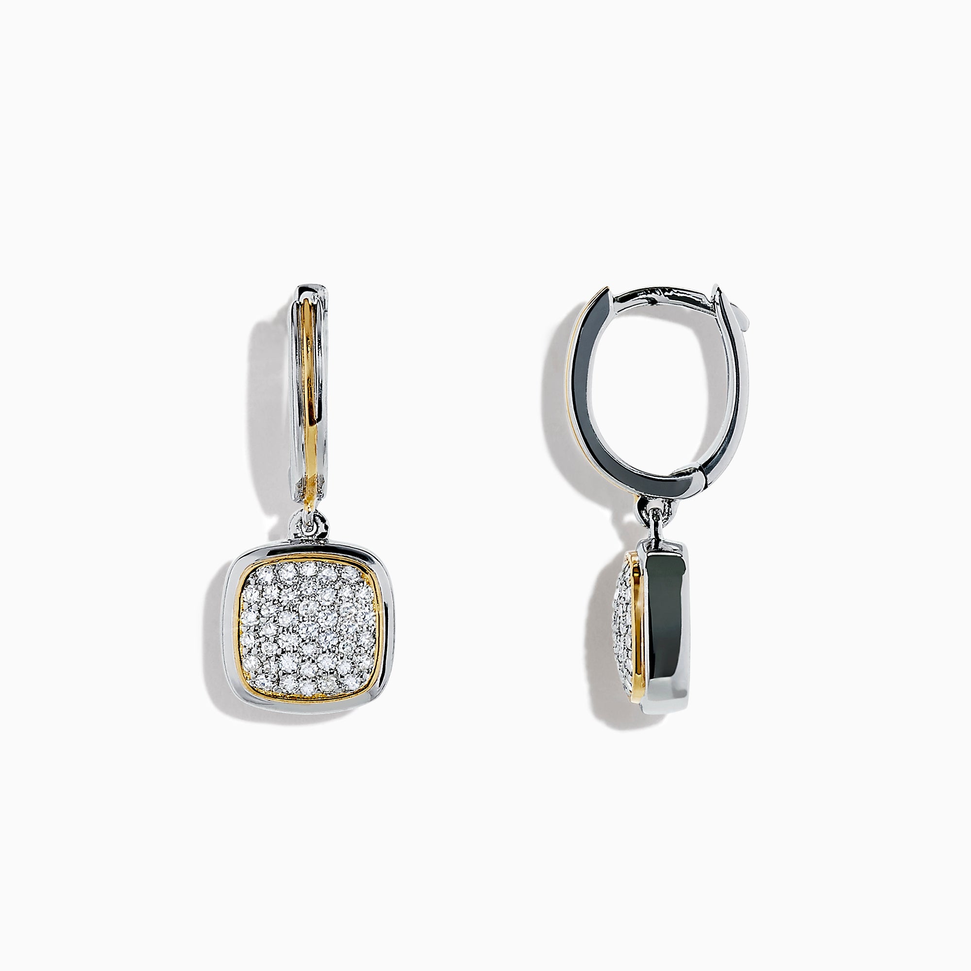 Effy 925 Sterling Silver & 18K Gold Accented Diamond Earrings, 0.42 TC