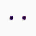 The 14K Rose Gold Amethyst Stud Earrings, 1.81 TCW, each feature a round, faceted amethyst gemstone in a four-prong rose gold setting, shown against a plain white background.