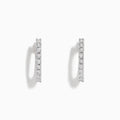 A pair of 925 Sterling Silver Diamond 3/4 Hoop Earrings, 0.18 TCW, displayed upright against a plain white background.