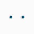 The Bella Bleu 14K White Gold Blue Diamond Stud Earrings, 0.49 TCW, are shown against a plain white background.