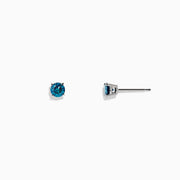 The Bella Bleu 14K White Gold Blue Diamond Stud Earrings, 0.49 TCW, are shown against a plain white background.