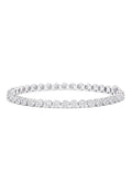 The Bouquet 14K White Gold Diamond Flower Tennis Bracelet features 3.14 TCW of sparkling diamonds in a sleek, continuous floral design.
