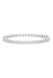 The Bouquet 14K White Gold Diamond Flower Tennis Bracelet features 3.14 TCW of sparkling diamonds in a sleek, continuous floral design.