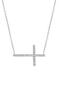 The Novelty 14K White Gold Diamond Cross Necklace (.09 TCW) features a delicate sideways cross pendant with sparkling diamonds on a fine chain—a graceful Effy piece.