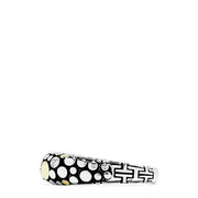The 925 Sterling Silver & 18K Yellow Gold Diamond Accented Ring, 0.03 TCW, features a playful mix of gold and silver dots with sparkling diamonds for a modern look against a crisp white background.