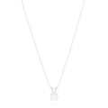 The Pave Classica 14K White Gold Solitaire Diamond Pendant, 0.49 TCW, features a single round diamond in a prong setting on a delicate chain, showcasing minimalistic elegance against a plain white background.
