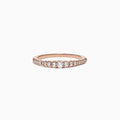 The Pave Classica 14K Rose Gold Diamond Band Ring, 0.31 TCW, features a row of sparkling diamonds along the rose gold band for an elegant touch.