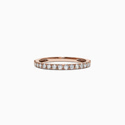 The Pave Rose 14K Rose Gold Diamond Band, 0.34 TCW, features a sparkling row of white diamonds set in rose gold, shown on a plain white background.