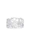 The Bouquet 14K White Gold Diamond Filigree Ring, 0.53 TCW, features intricate swirling filigree and multiple round diamonds across the ornate design, shown on a white background.