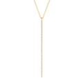 The DOro 14K Yellow Gold Diamond Vertical Pendant features a sleek design with 0.14 TCW of sparkling diamonds hanging from an elegant gold chain.