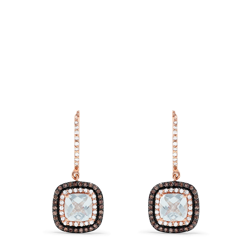Beverly Hills Elegance 14K Gold 0.16ctw Diamond Fish Drop Earrings main image 1
