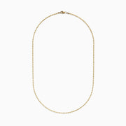 The 14K Yellow Gold 18 Woven Chain is elegantly displayed against a plain white background.