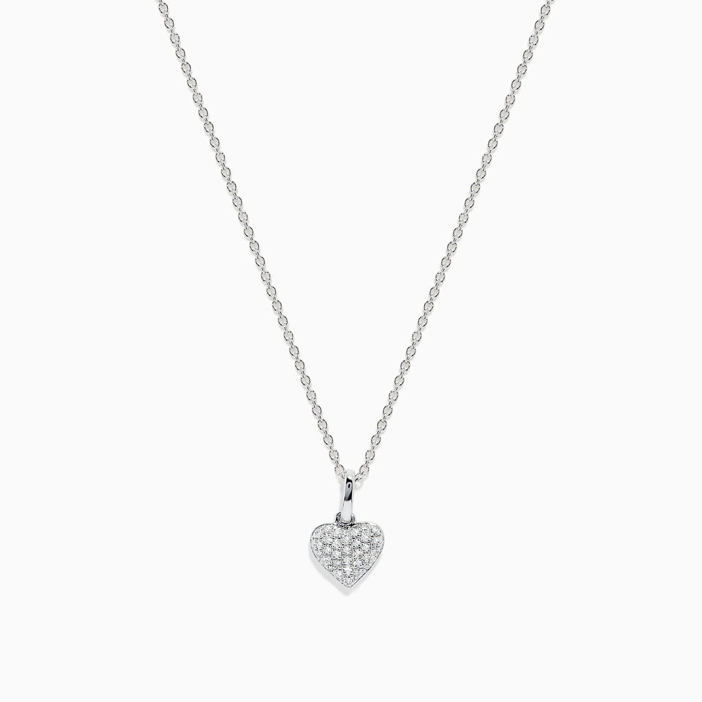 The 925 Sterling Silver Diamond Heart Necklace features a delicate heart-shaped pendant with sparkling diamonds, shown on a white background.