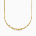 The 14K Yellow Gold 18 Woven Chain features an elegant twisted rope design and is displayed on a white background.