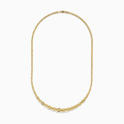 The 14K Yellow Gold 18 Woven Chain features an elegant twisted rope design and is displayed on a white background.