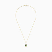 The Safari 14K Yellow Gold Abalone and Diamond Owl Pendant features a whimsical owl with an abalone body and sparkling diamond accents on the eyes, wings, and feet for a charming touch.