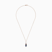 A 14K rose gold chain necklace featuring a multi gemstone and diamond pendant (1.45 TCW).