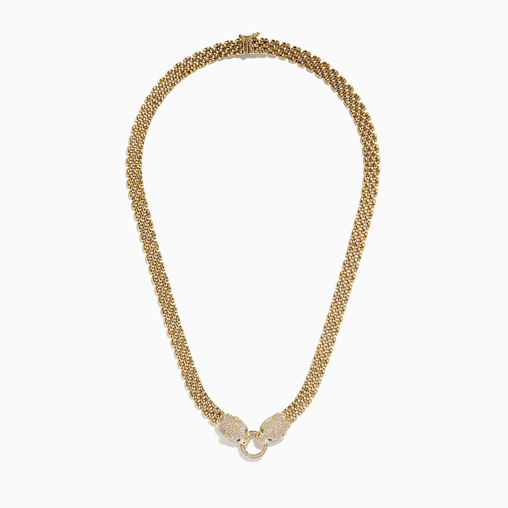 Effy Signature 14K Yellow Gold Emerald and Diamond Necklace