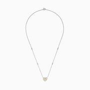 The Canare 14K Two Tone Gold Yellow Diamond Heart Necklace (0.71 TCW) features a heart-shaped pendant with yellow and white gemstones and two small round accents on the chain—adding elegance with a touch of Yellow Diamond sparkle.