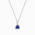 A Nahla Siri 14K Gold Tanzanite and Diamond Pendant (1.82 TCW) featuring a triangular blue gemstone surrounded by diamonds, displayed on a white background.