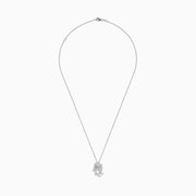 A delicate Seaside 14K White Gold chain necklace featuring a sparkling, intricately designed octopus pendant adorned with diamonds.