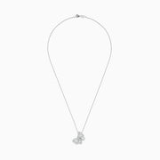 The Nature 14K White Gold Diamond Butterfly Pendant features a delicate butterfly encrusted with sparkling diamonds on a fine white gold chain, shown against a white background.