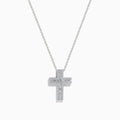 The Classique 14K White Gold Diamond Cross Pendant, featuring 0.36 TCW of sparkling diamonds, is showcased on a plain white background.
