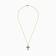 A striking Effy Brasilica 14K yellow gold cross pendant accented with emeralds and diamonds, 1.34 total carat weight.
