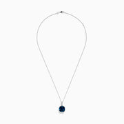 Ocean Bleu 14K Gold Pendant features an 8.29 TCW London Blue Topaz with diamonds, set in a sleek design for an elegant look.