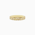 An 18K yellow gold band ring featuring a continuous row of cushion cut yellow diamonds (1.83 TCW), photographed on a plain white background.