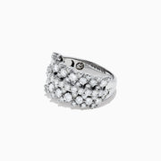 The Pave Classica 14K White Gold Diamond Ring features multiple rows of round and marquise-cut diamonds totaling 1.88 TCW, arranged in a leaf-inspired pattern against a white background.