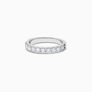 The Bridal 14K White Gold Prong Set Diamond Band, 0.98 TCW, features a continuous row of round diamonds along the top half, shown on a plain white background.