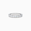 The Bridal 14K White Gold Prong Set Diamond Band, 0.98 TCW, features a continuous row of round diamonds along the top half, shown on a plain white background.