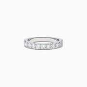 The Bridal 14K White Gold Prong Set Diamond Band, 0.98 TCW, features a continuous row of round diamonds along the top half, shown on a plain white background.