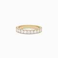 The DOro 14K Yellow Gold Prong Set Diamond Band, 1.00 TCW, features a row of round white diamonds set in yellow gold and is displayed against a plain white background.