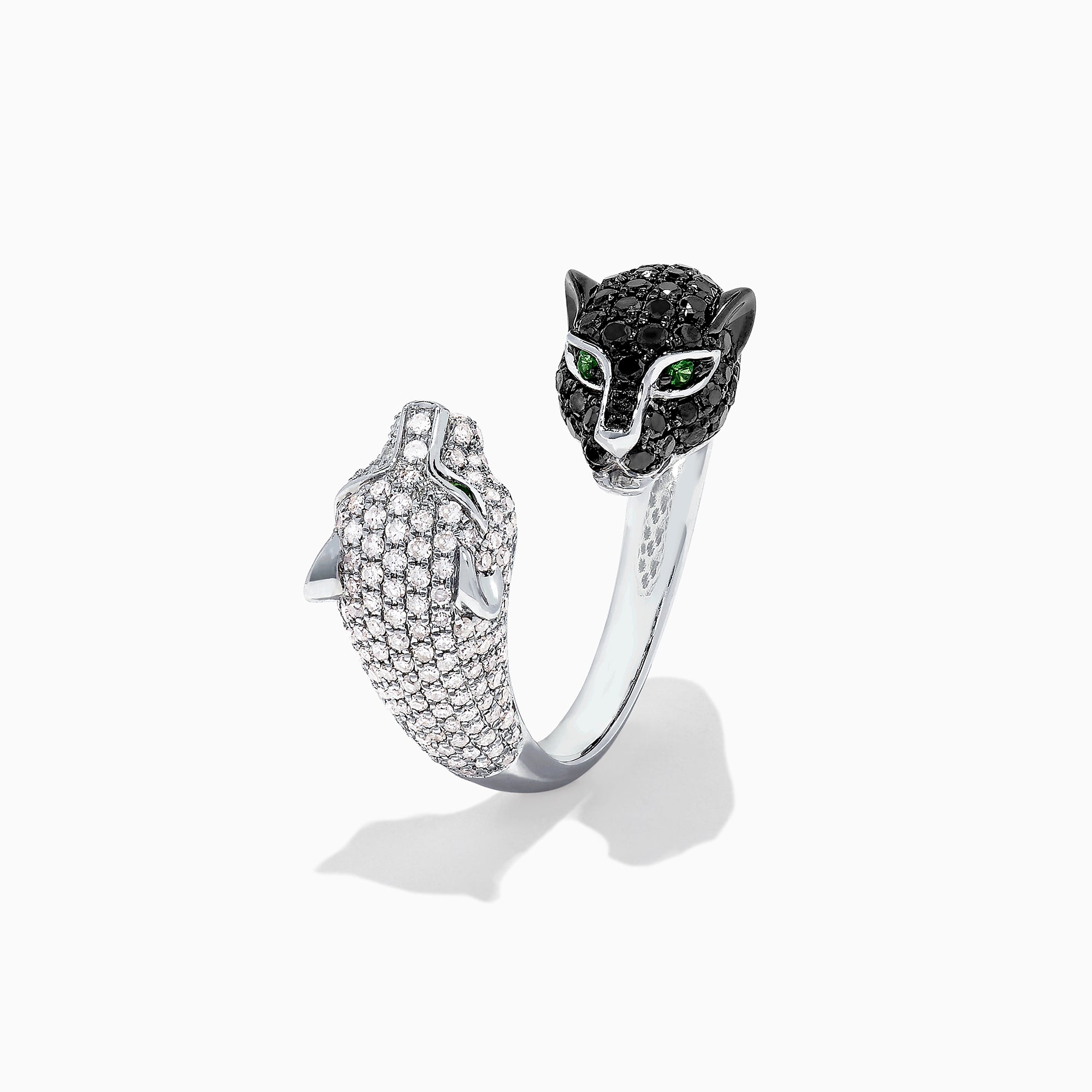 DOUBLE PANTHERE SILVER DIAMOND RING