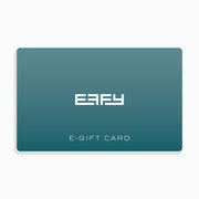 A teal Effy e-Gift Card featuring the Effy logo in white at the center and E-GIFT CARD below it on a gradient background.