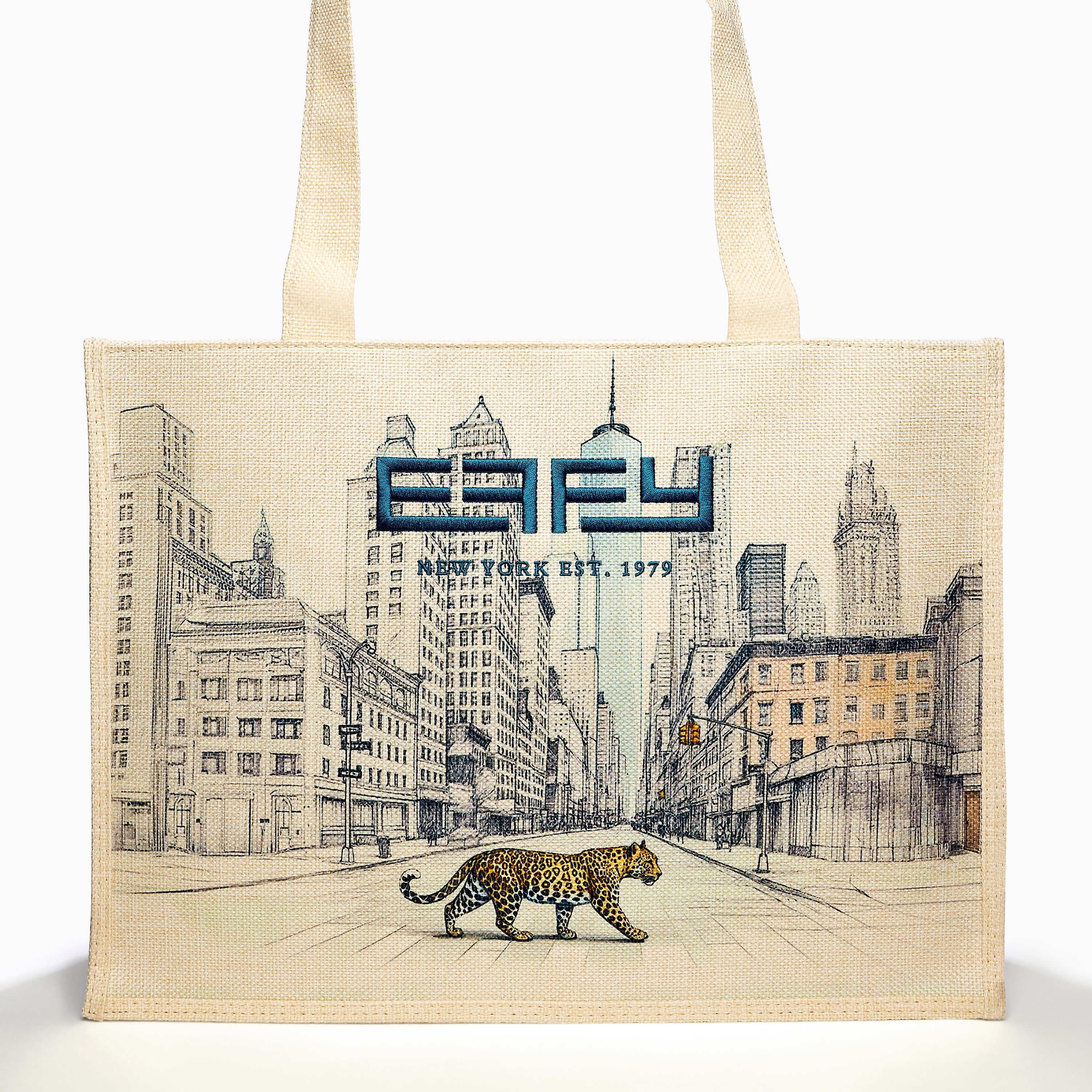 Effy Linen Blend Embroidered Logo NY Skyline Tote – effyjewelry.com