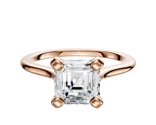 14K Rose Gold 4 Prong Cathedral Dome 1.5mm Engagement Ring