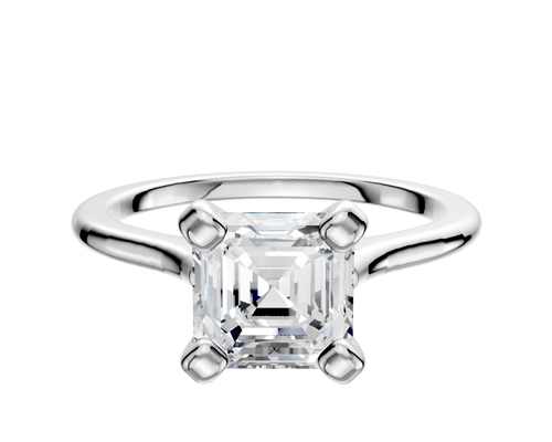 18K White Gold 4 Prong Cathedral Dome 1.5mm Engagement Ring