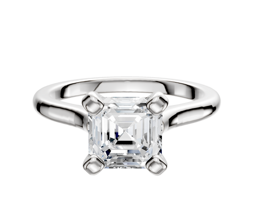 14K White Gold 4 Prong Cathedral Dome 2.0mm Engagement Ring