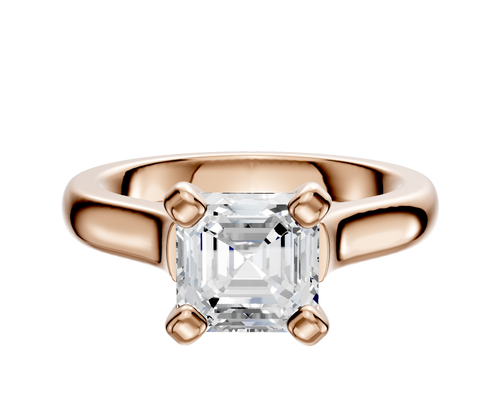 18K Rose Gold 4 Prong Cathedral Dome 3.0mm Engagement Ring