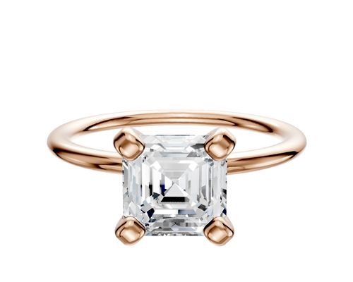18K Rose Gold 4 Prong Classic Dome 1.5mm Engagement Ring
