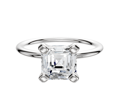 18K White Gold 4 Prong Classic Dome 1.5mm Engagement Ring