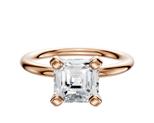 18K Rose Gold 4 Prong Classic Dome 2.0mm Engagement Ring