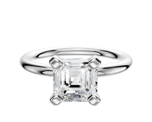 18K White Gold 4 Prong Classic Dome 2.0mm Engagement Ring
