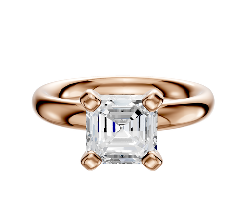 18K Rose Gold 4 Prong Classic Dome 3.0mm Engagement Ring