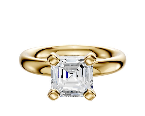 14K Yellow Gold 4 Prong Classic Dome 3.0mm Engagement Ring